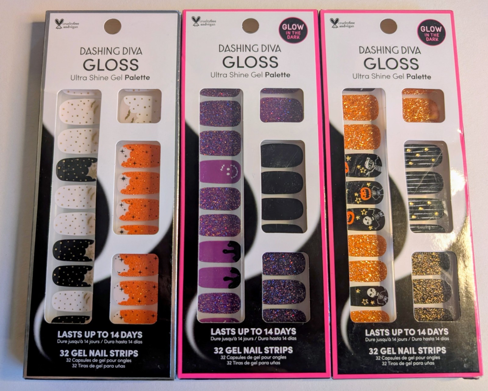 3 Dashing Diva Gloss Ultra Shine Gel Palette Nail Strips – 3 Halloween Sets! 🎃