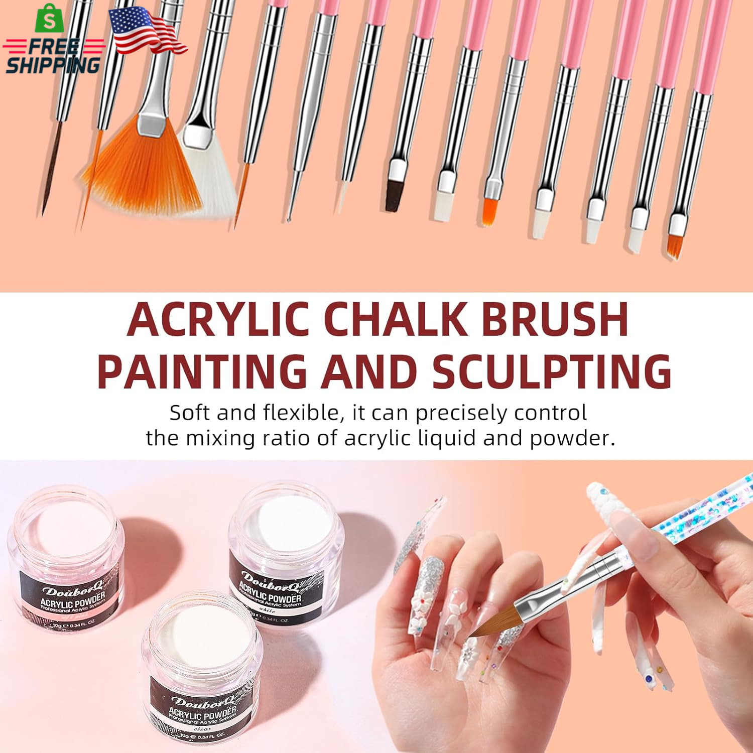 Acrylic Nail Kit with Drill and U V Light Full Nail Kit Set Professional Nail St