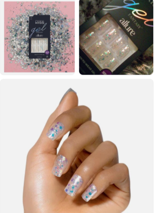 KISS Allure HOW DAZZLING, Glittery Confetti Nails, Glue, FA03, Holiday Glam🎊