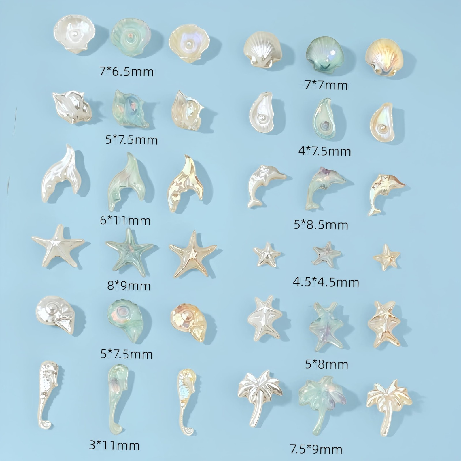SHUXILIN 250PCS Summer Beach Nail Resin Charms