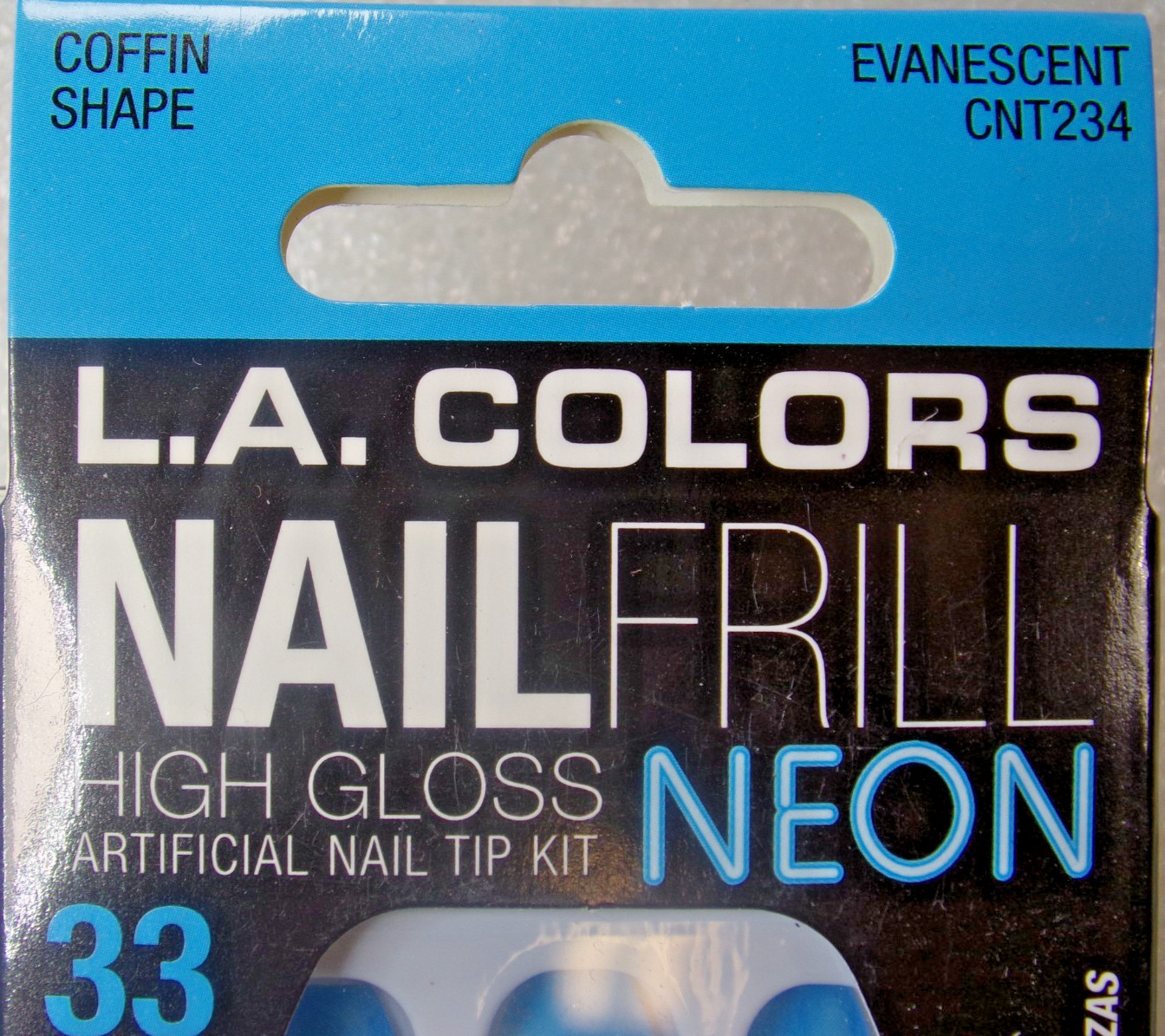 LA Colors Nail Frill Nails Blue (Evanescent) GLUE-On Medium