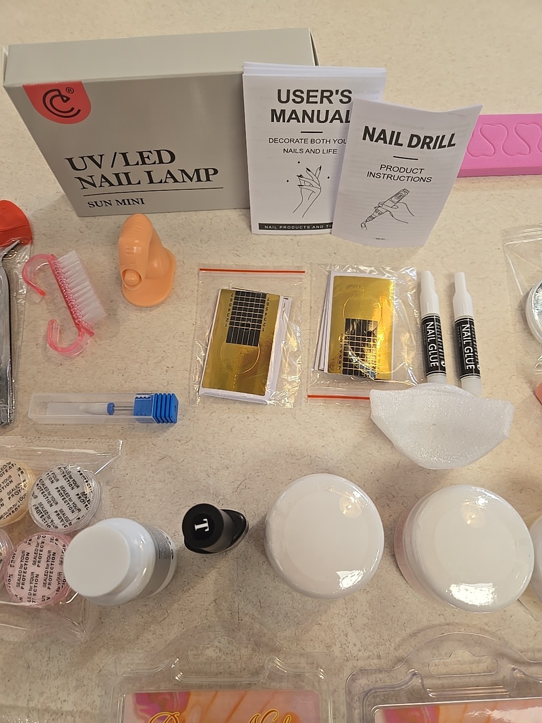 Coscelia Acrylic Nail Kit for Beginners with Drill and UV Light New!!