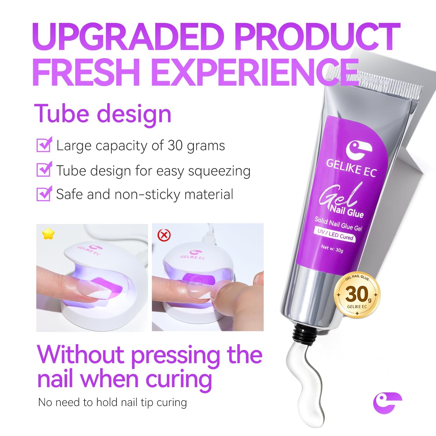 Solid Glue Gel for Nail – Adhesive for Press on Tips 30g