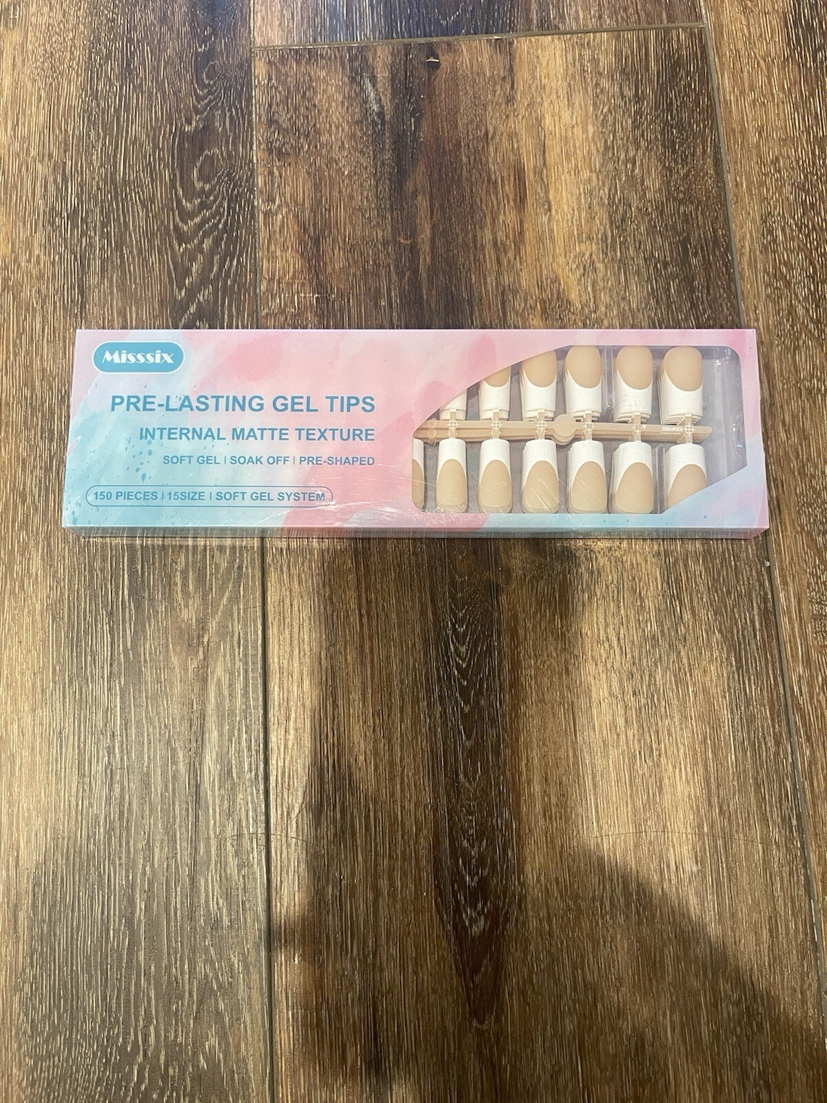 Misssix French Gel Nail Tips, 150 Pieces, Long Square Pink, No Need To File Tips
