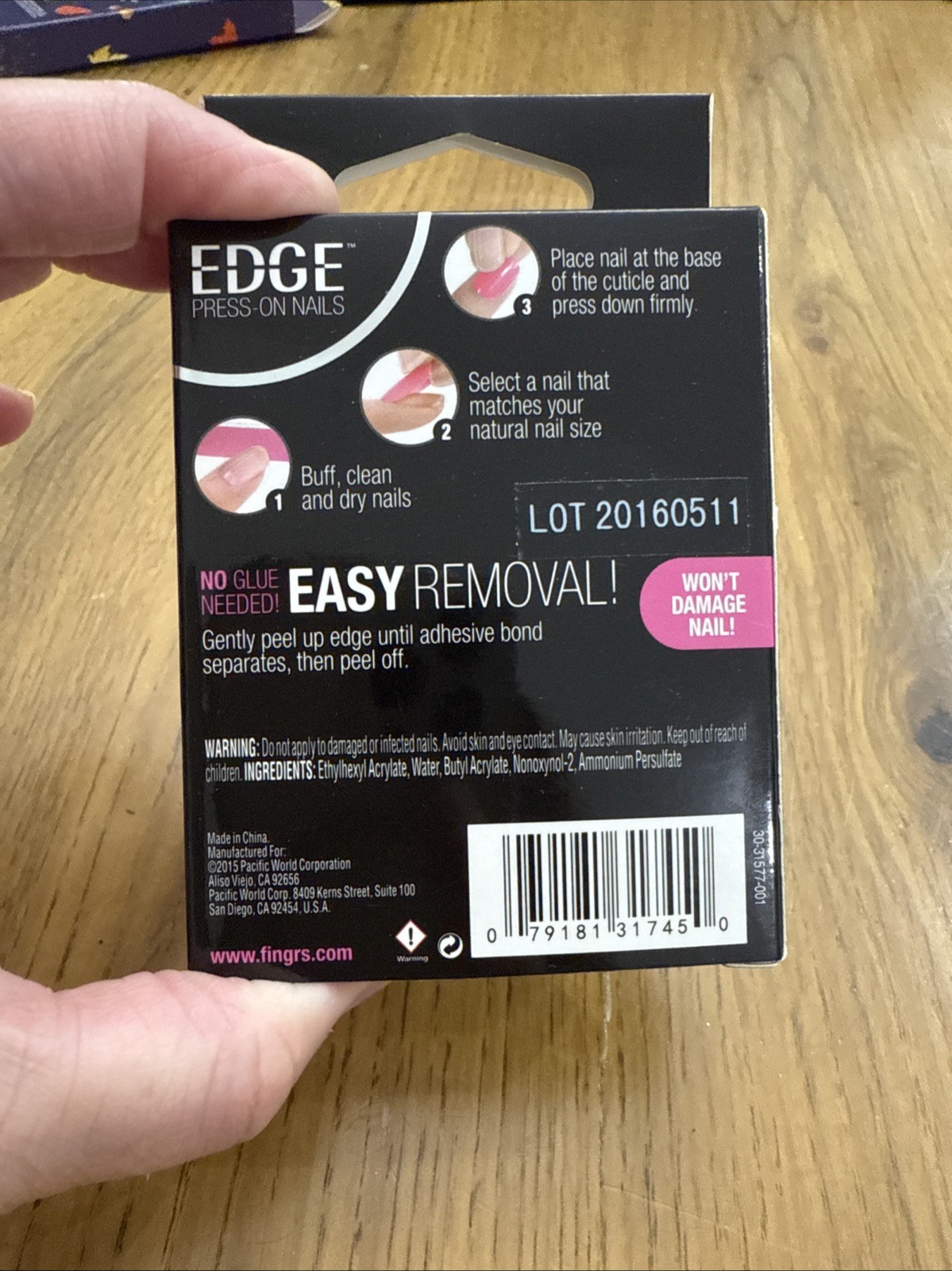 Purple/Pink /yellow Edge Press on Nails 24 Nails Short Round New! No Glue Needed