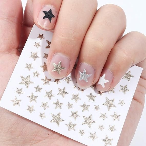 3D Nail Sticker Glitter Shiny Star Nail Slider Manicure DIY Nail Art Decoratio❄