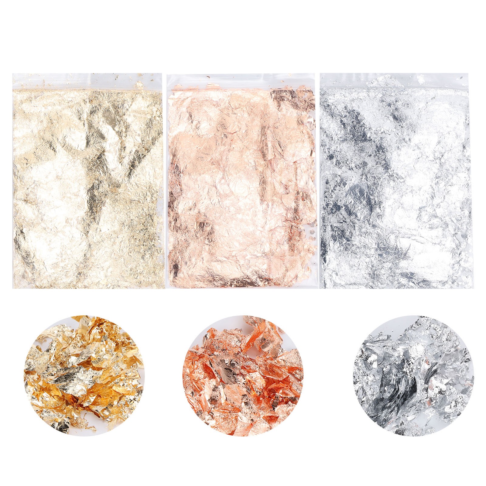 1 Set 3 Colors Foil Flakes Gilding Leaf HandMade Painting Resin Jewelry Craft