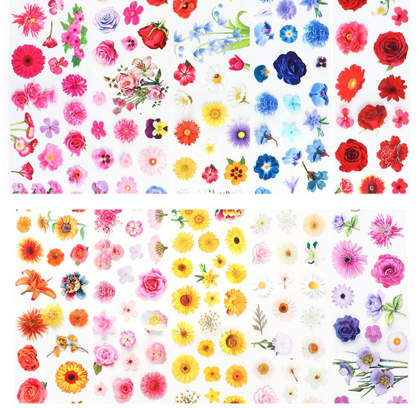 Flower Leaf Nail Foil Transfer Florals Nail Stickers Rose Daisy Nail Art Decal