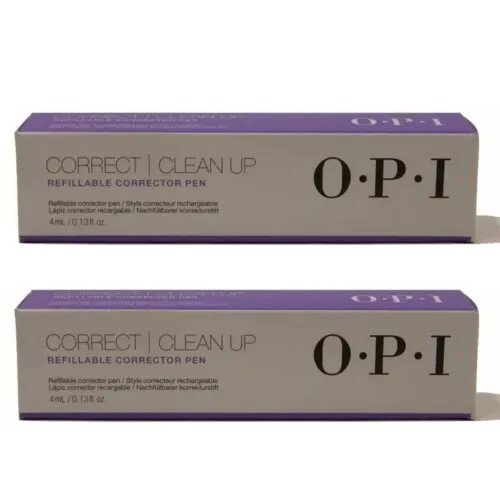 OPI Correct & Clean Up Refillable Corrector Pen 0.13oz/4ml NIB 2024 – 2 PACK