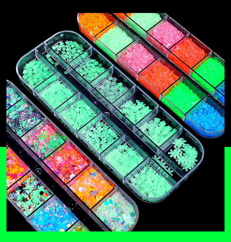 Butterfly Love Luminous Shiny Colorful Nail Art Glitter Sequins Glow In The Dark