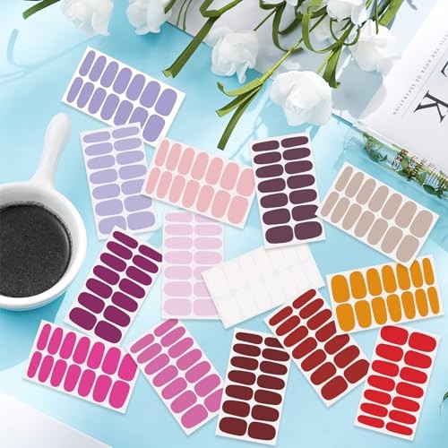 20 Sheets 280 Pieces Solid Nail Polish Strips for Women Girls, Style 3