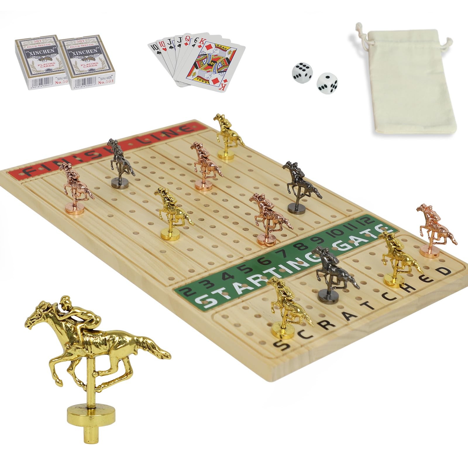 HOROW Metal Horse Racing Board Game Card 15.7*10 inches, Log1