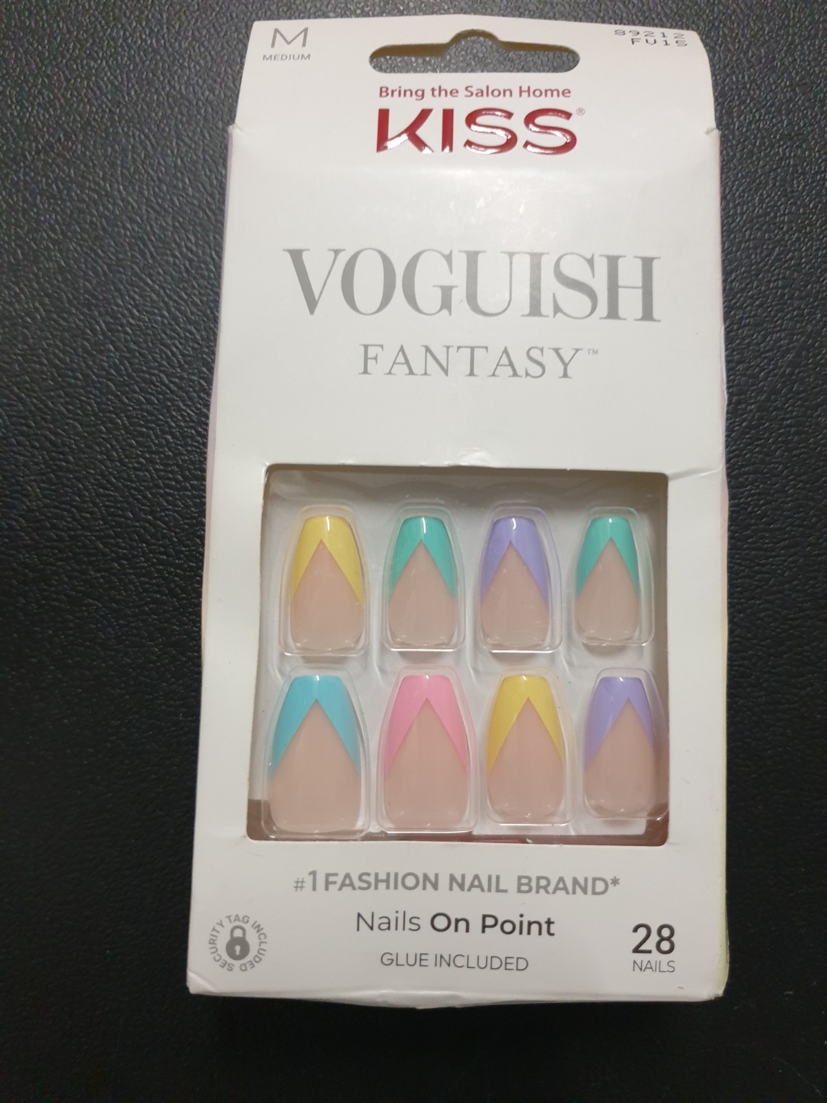 Kiss Voguish Fantasy Press-On Nails Multicolor Medium Almond Shape Self-Adhesive