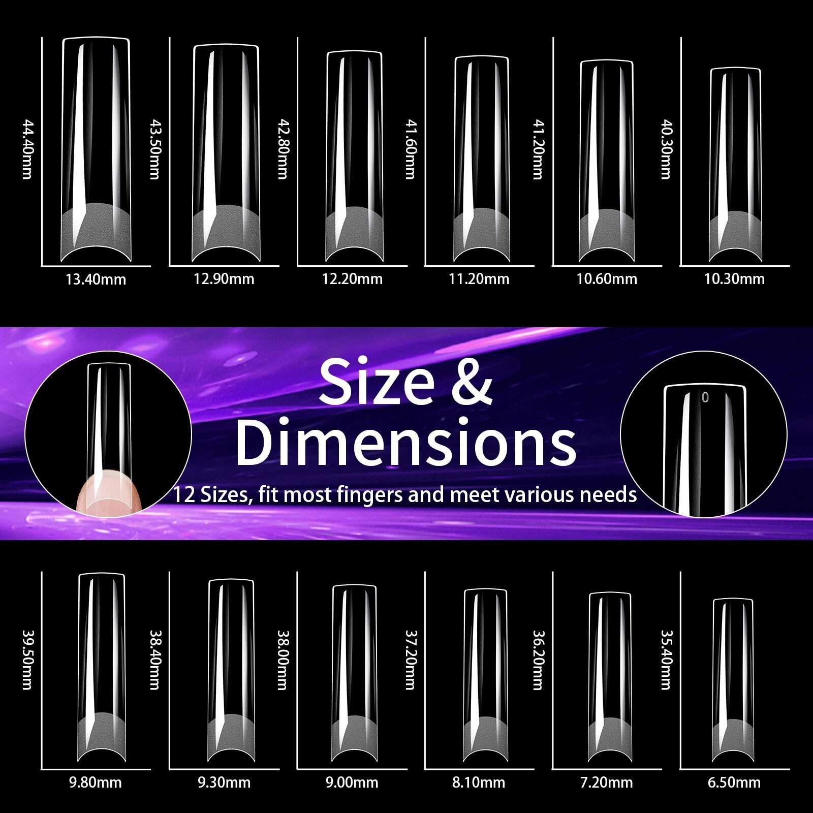 240 Pcs XXL Half Matte Extensions Nail Tips Square Coffin Soft Gel Tips Clear