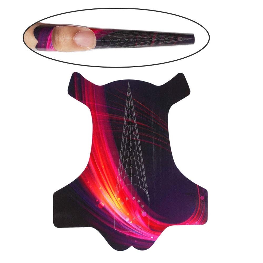 100Pcs Nail Forms System for UV Acrylic Nail Tips Extension Sharp Ending Adhe…