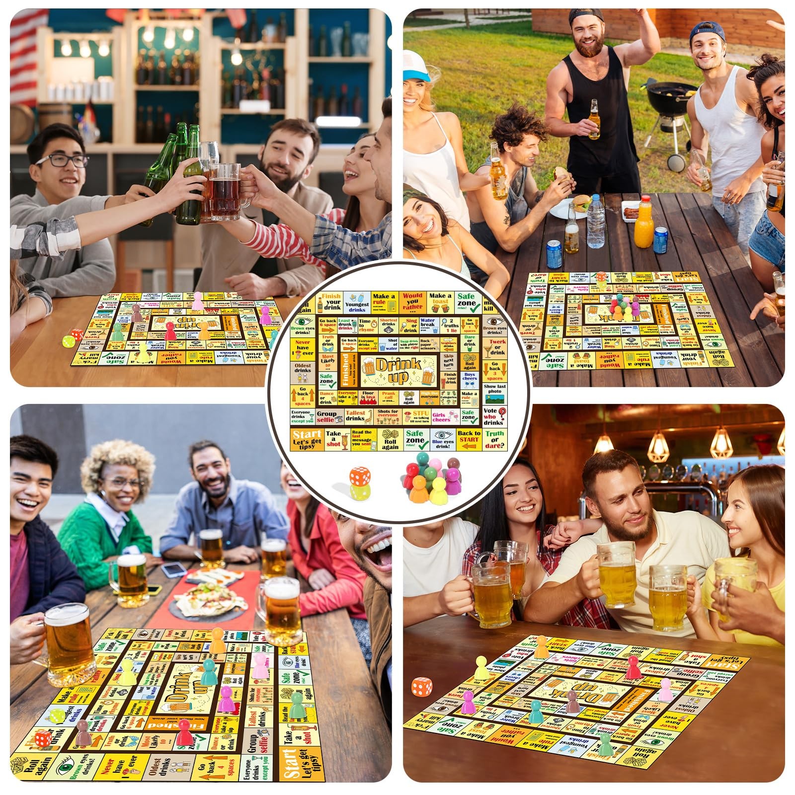 Lonfliness Drinking Board Games for Adults Funny 15 x 11 inches, Multicolored