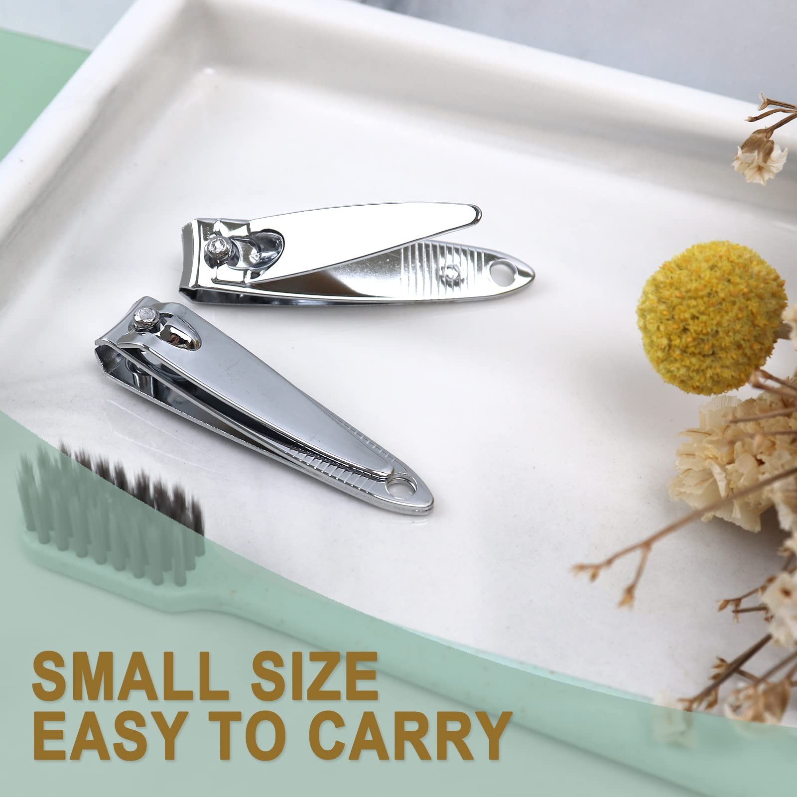 50 Pack Stainless Steel Nail Clippers Bulk, Bulk Nail Clippers for Homeless I…