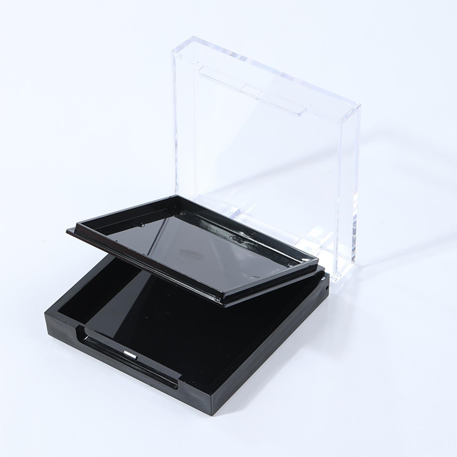 3Pcs Modern Double Layer Acrylic Press-On Nail Storage , Black (8*8*2.6cm/3.1…
