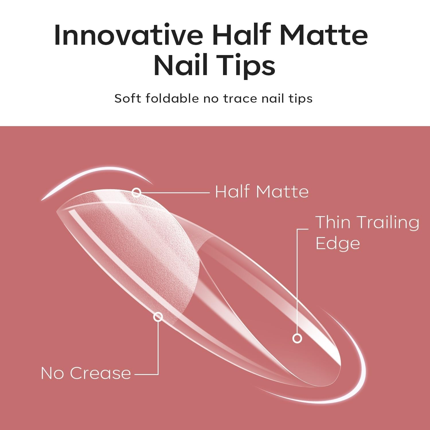 Pre-shaped Half Matte Extra Short Round Nails – 510 Pcs for DIY Beauty