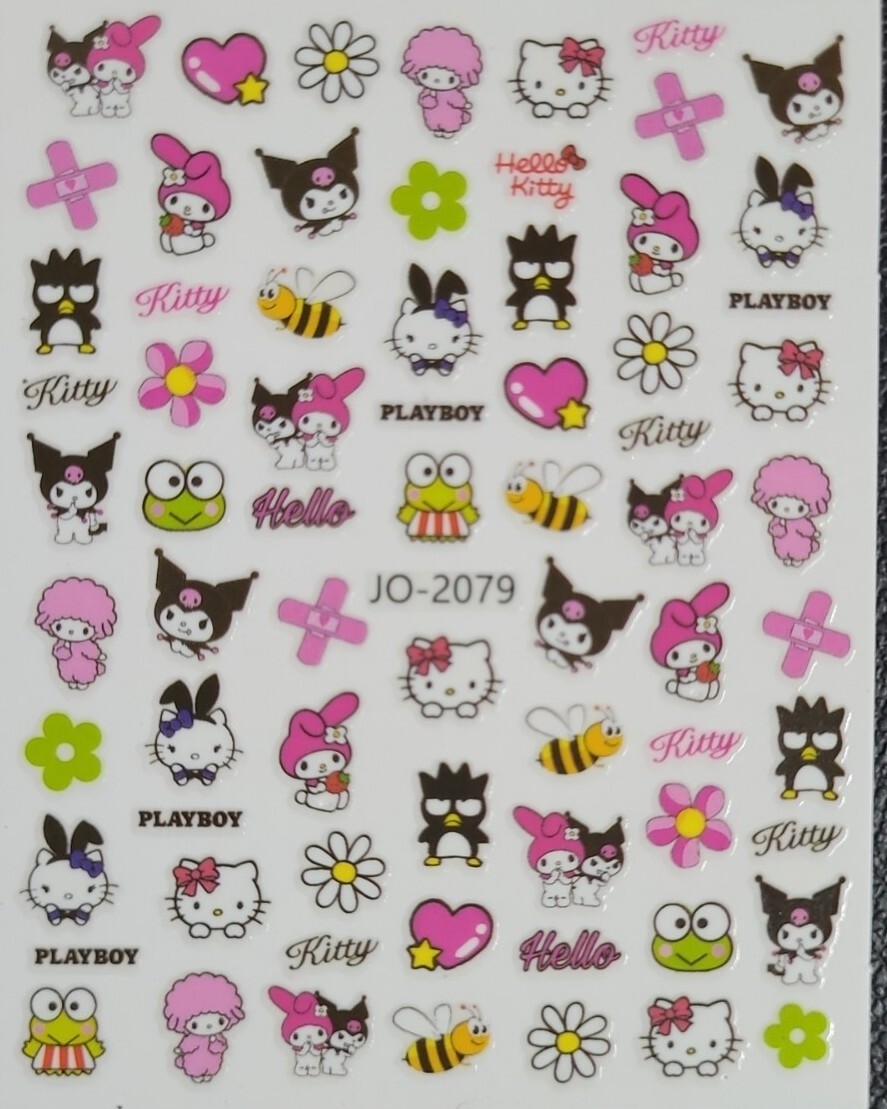Hello Kitty ,My Melody, Kuromi Nail Art Stickers