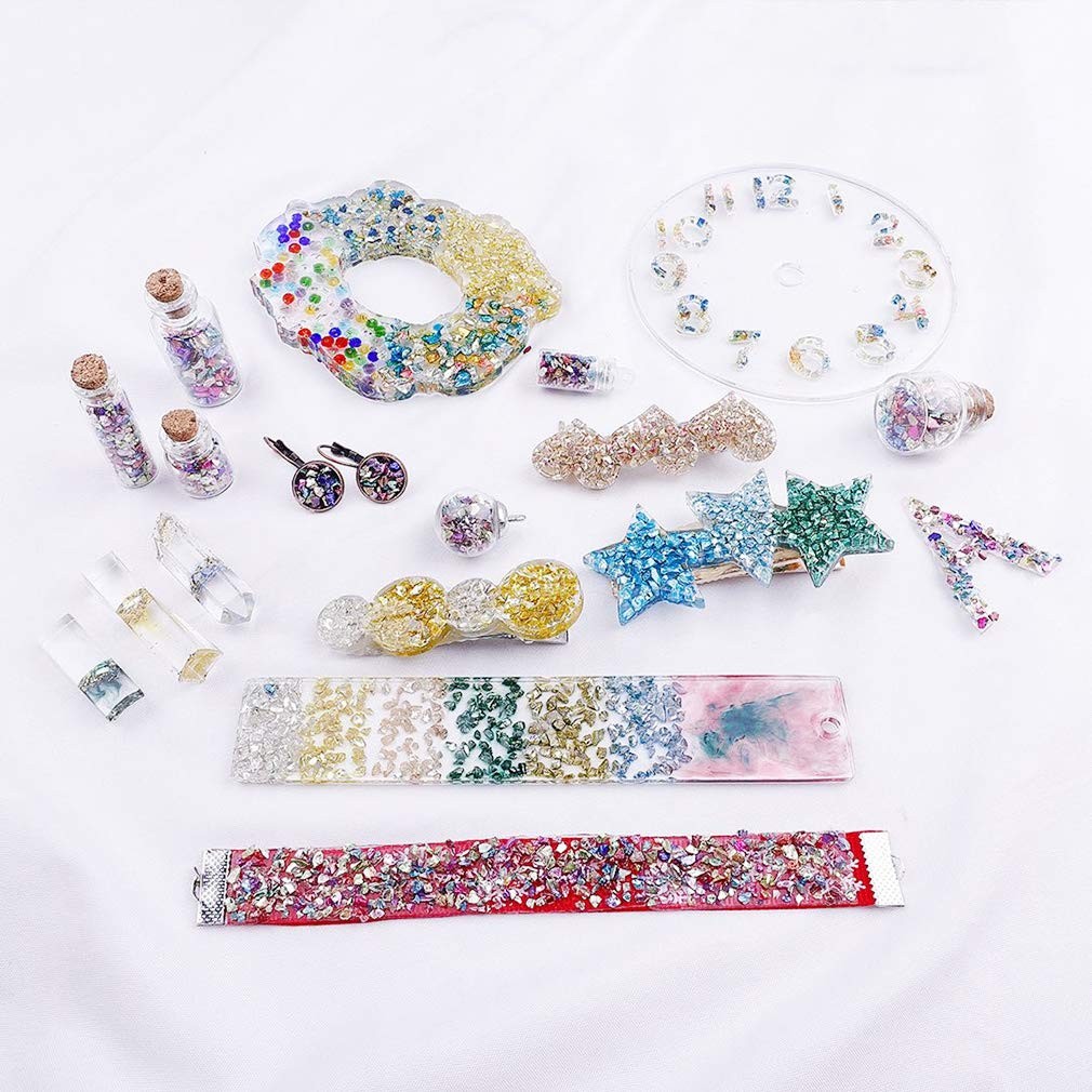 Jmassyang Crushed Glass Irregular Metallic Chips 100G Sprink