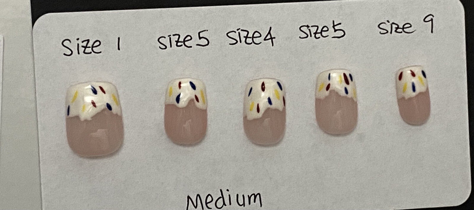 Sprinkle Cupcake Custom Nails Handmade press on nails-10 pcs-Medium