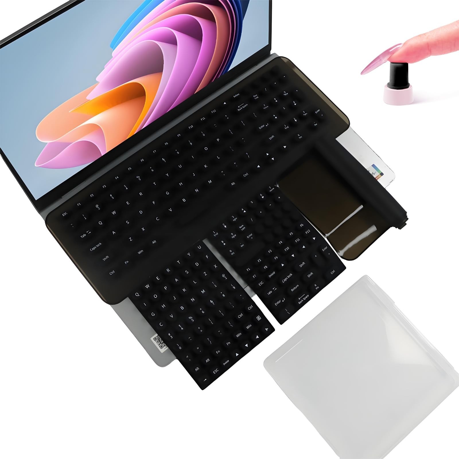 Long Nail Keyboard Stickers & Cover – 119 Keys for 15-17 Inch Laptops, Gift Read
