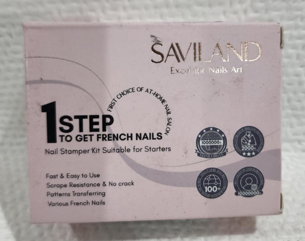 Saviland French Tip Nail Stamp – 4PCS Nail Art Stamper Kit Clear Silicone Nails