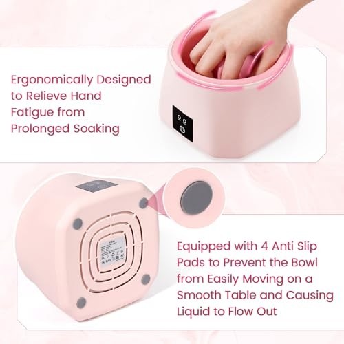 Heated Nail Soaking Bowl – 50% Faster Soak Off for Beginners & Home Salon Use