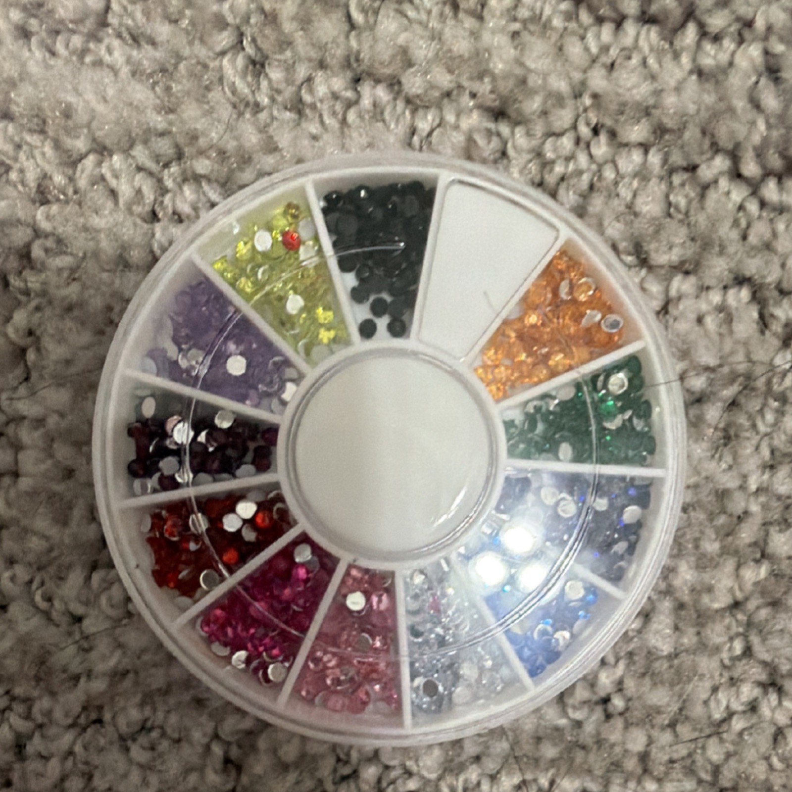 Multicolor Nail Art Kit Bling Effect Easy Cleaning w/ Tools & Rhinestones