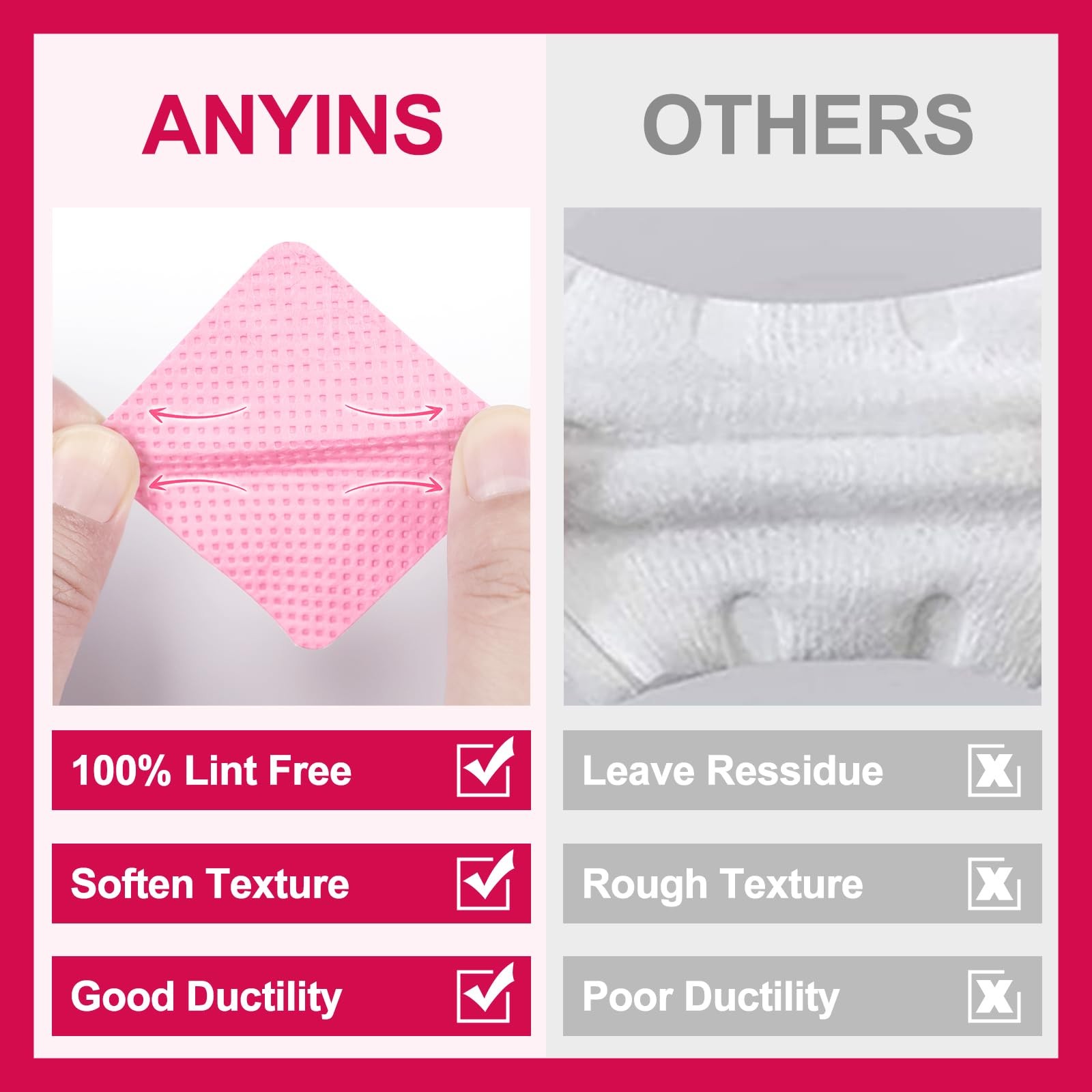 ANYINS Lint Free Nail Wipes, 1200PCS Wipes Non-Woven Fabric Nail…
