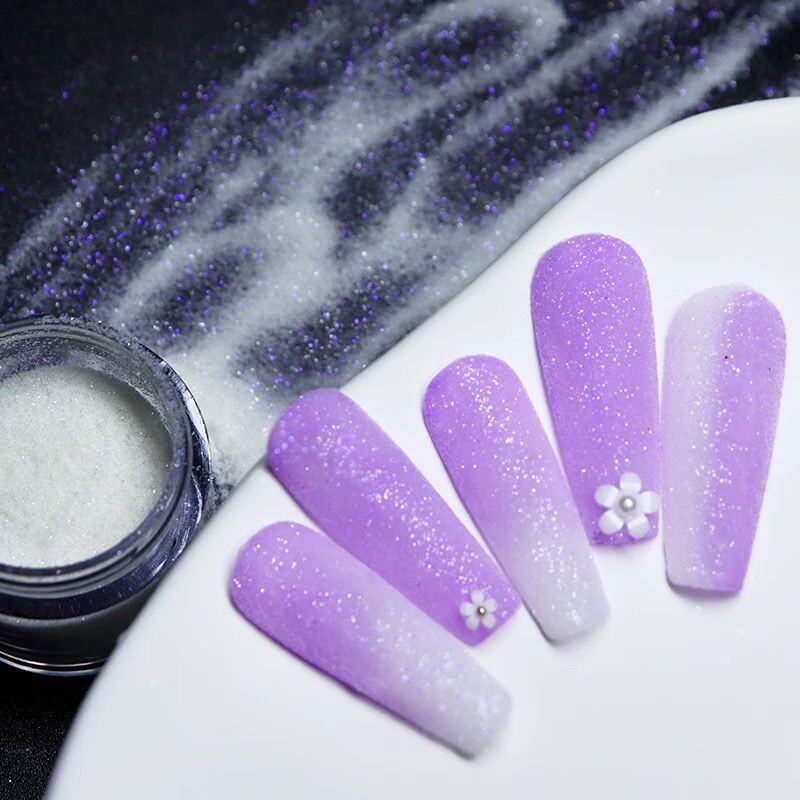 White Purple Mermaid Nail Glitter Powder Iridescent Ultraviolet Shimmer Craft De