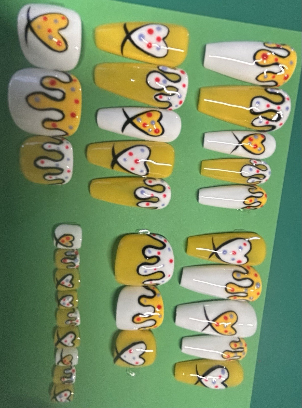 press on nails long 2 Sets Feet And Hands