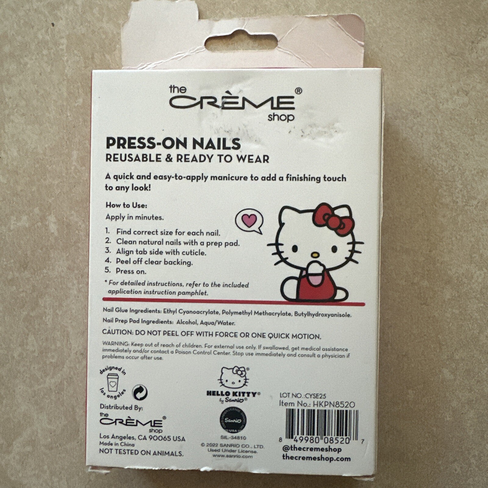 The Crème Shop x Hello Kitty: RED HK Press-On Nails