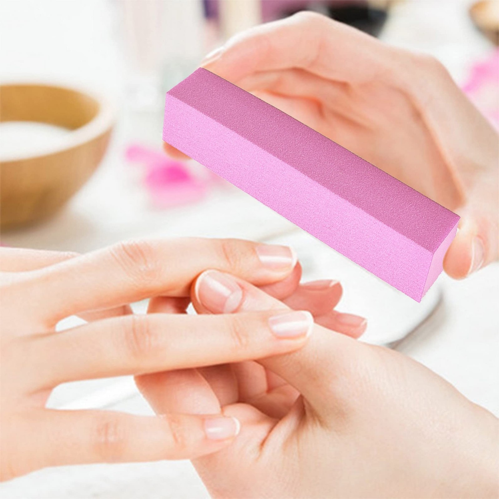 20 pcs Nail Buffer Blocks with 4 Sides, 120 Grit Professional Pedicure Manicu…