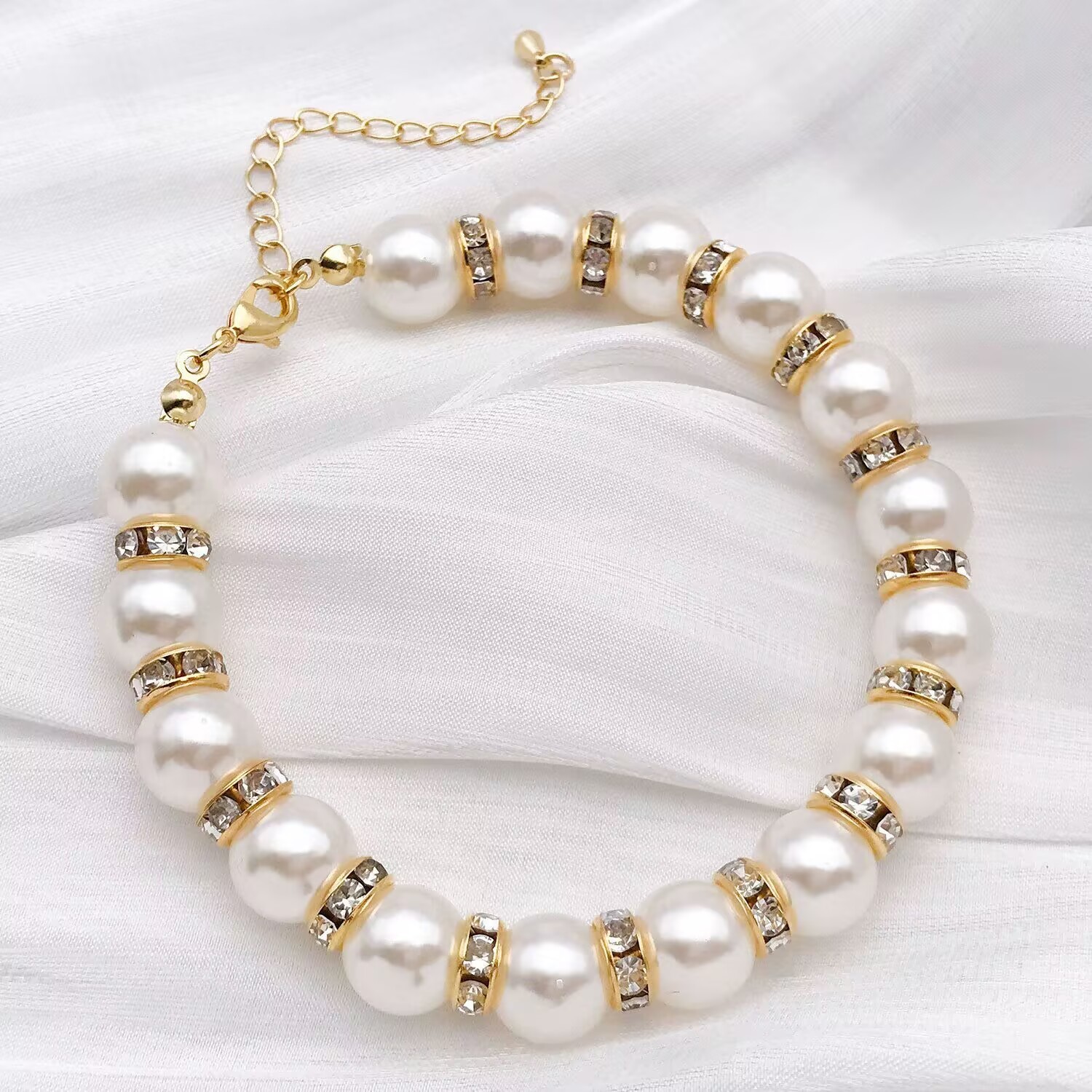 100 Golden Clear Crystal Rhinestone Rondelle Spacers Beads 6mm 8mm 10mm
