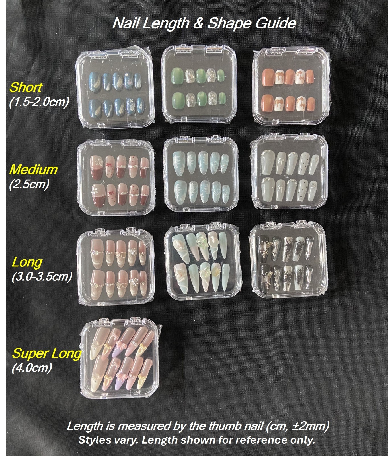 Small Size Press On Nails – | Mixed Styles & Lengths | One-of-a-Kind Sets