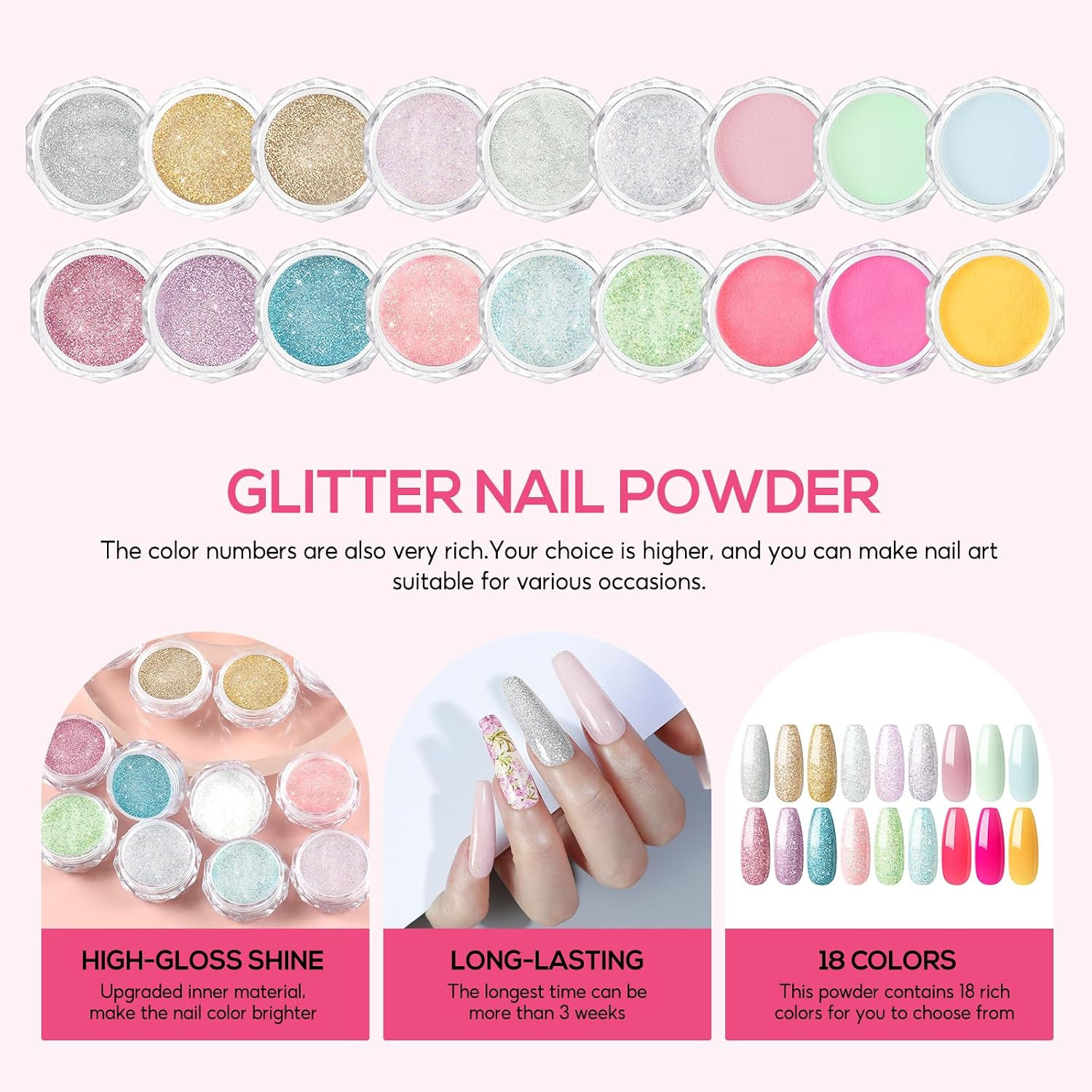 Acrylic Nail Kit for Beginners with Everything Nails Kit Acrylic Set Glitter Dec