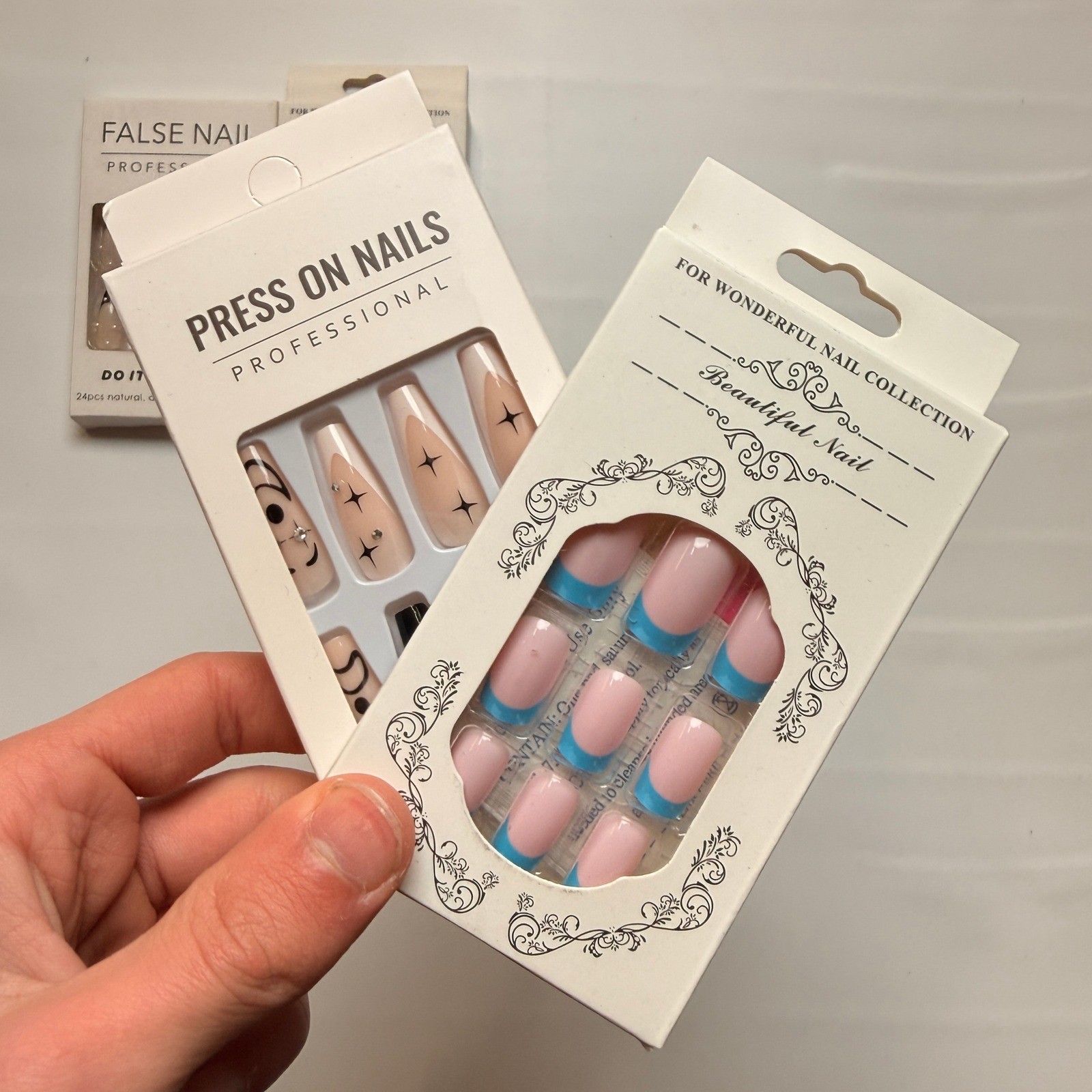 Lot of 10 Pack of 24 New False Press On Nails Assorted Designs and Colors №N39