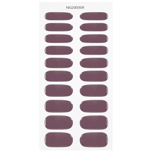 Gel Nail Stickers Purple Cream Semi Cured Gel Nail Strips Wraps UV/LED Nail