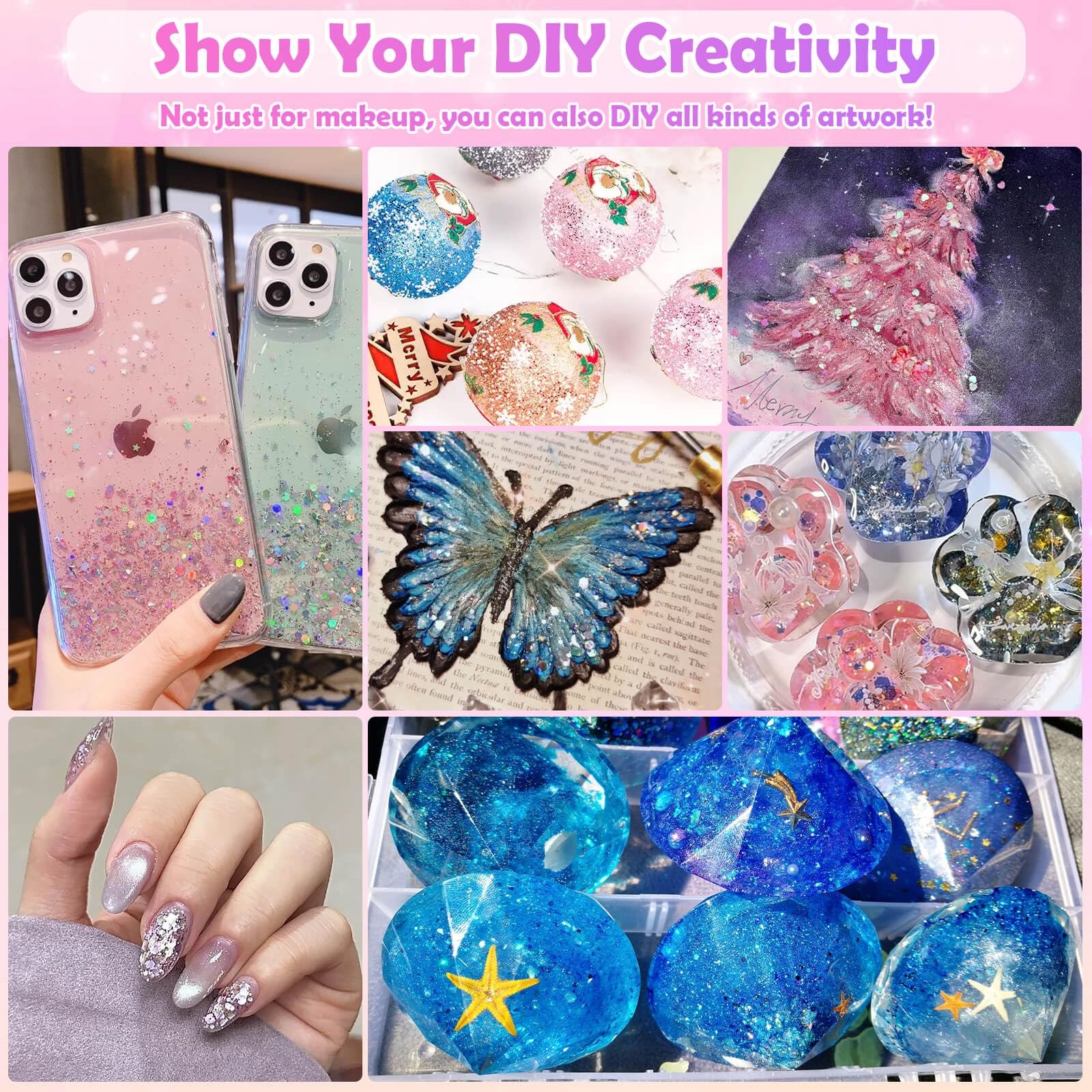 10 Colors Body Glitter for Skin and Hair, Makeup Sparkles Rave for Festival O…