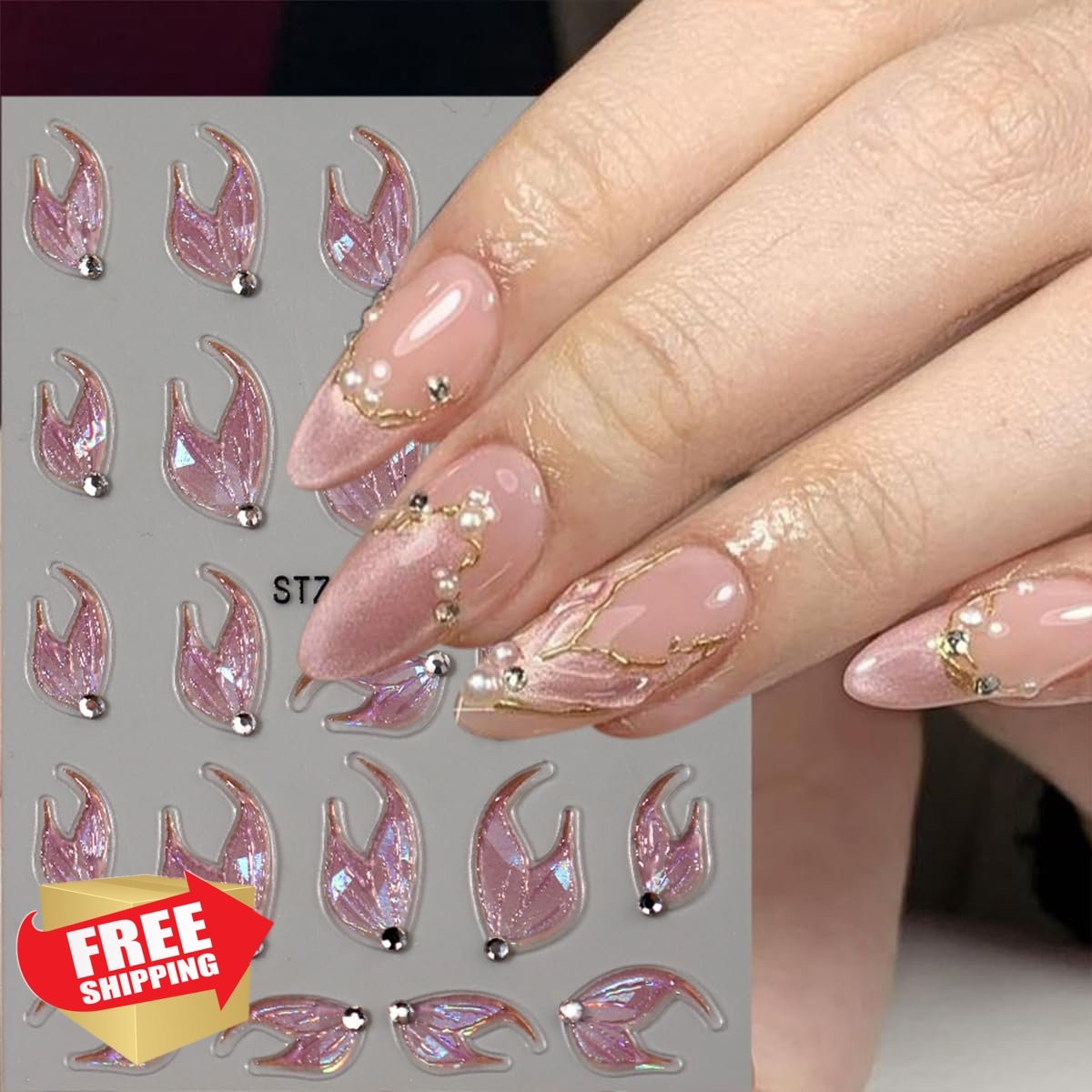 ZOAZJINAZ Summer Fish Tail Nail Stickers
