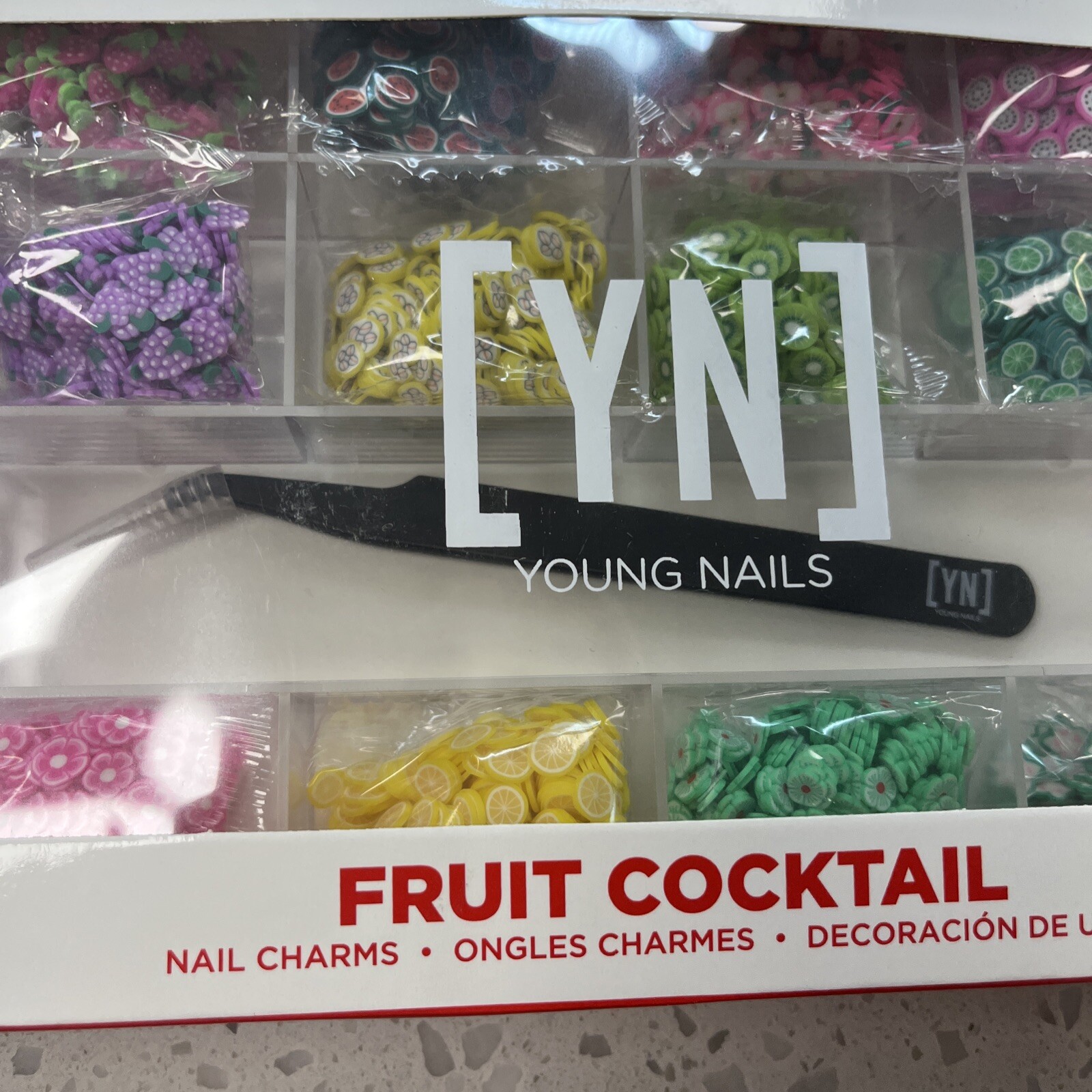 YOUNG NAILS Fruit Cocktail 4000+ Charms With Tweezer Kit—New In Box—