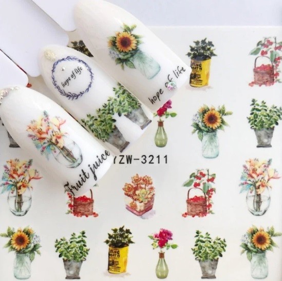 Flower, Floral Nail Art Water Decals DIY Nail Wraps.(Group 2)