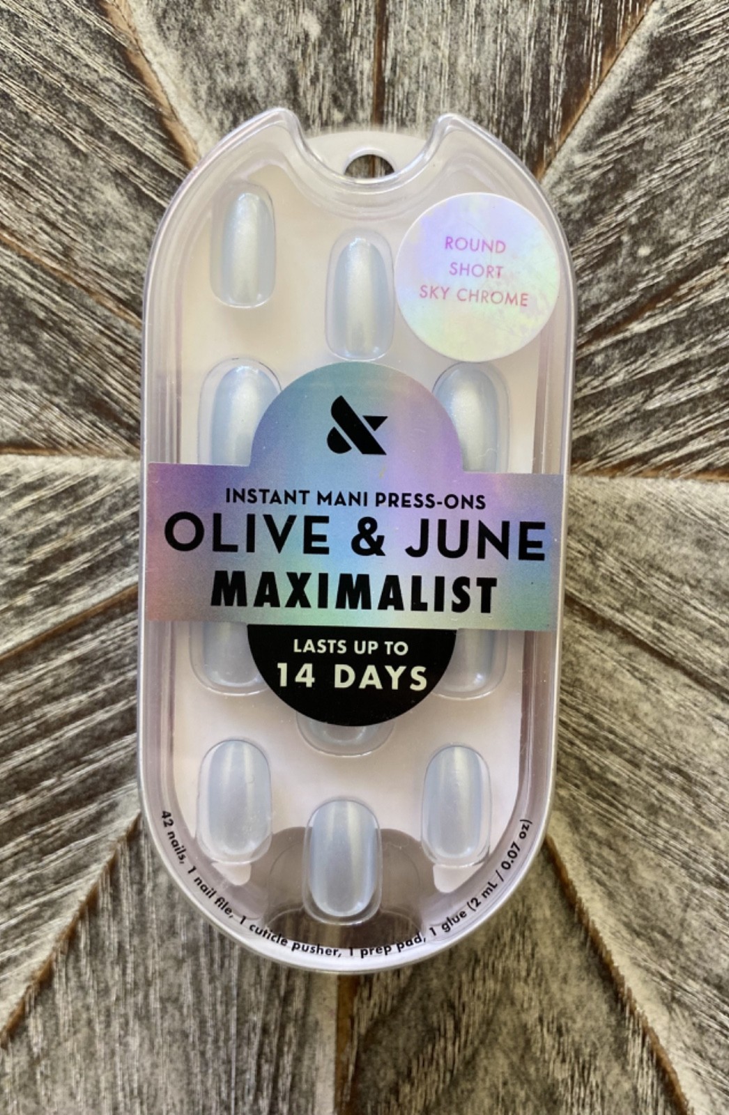 NEW! Olive & June Press-On Nails Lot of Four Pastel White Chrome FREE SHIPPING!