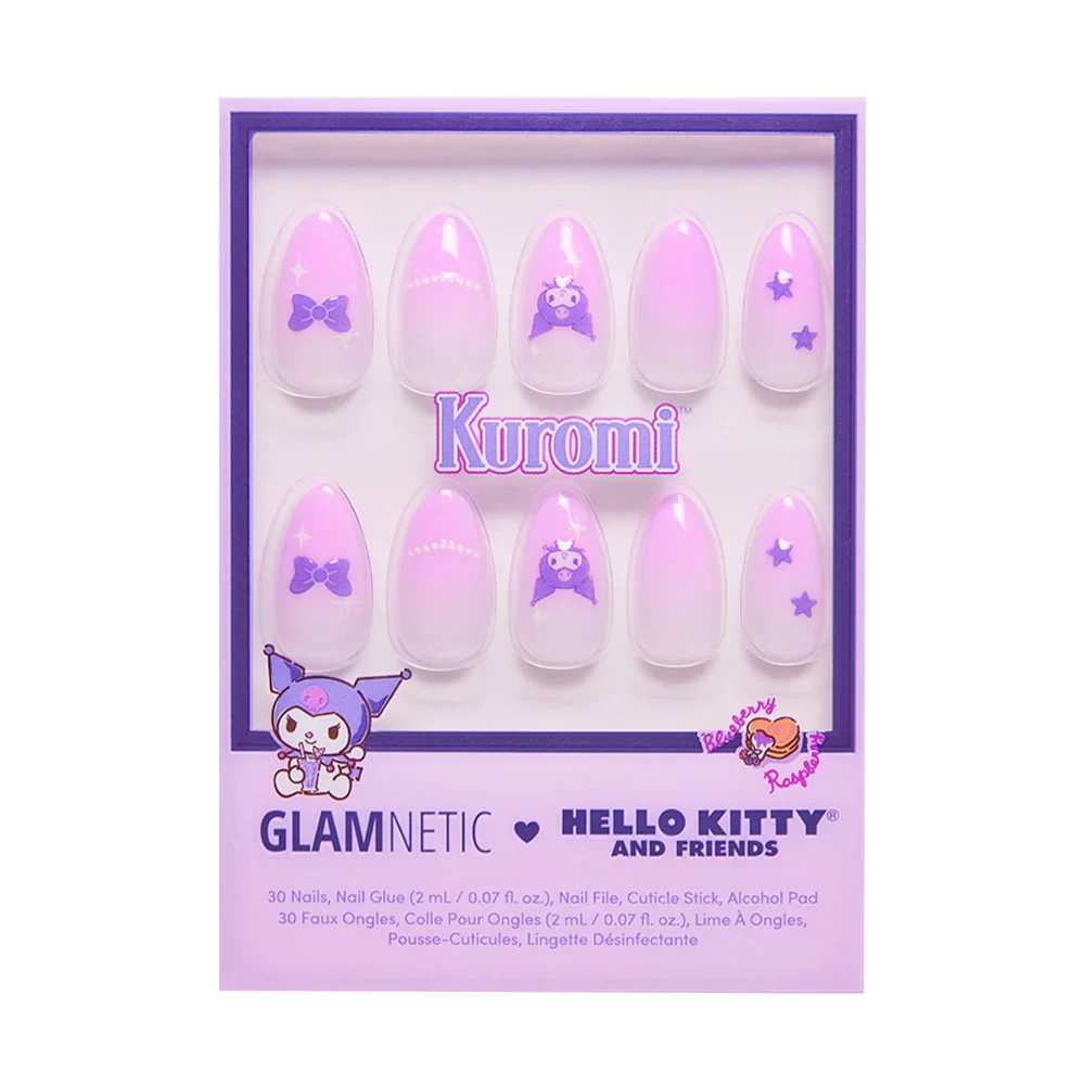Glamnetic Kuromi Hello Kitty Almond Press-On Nails Full Set Including glue