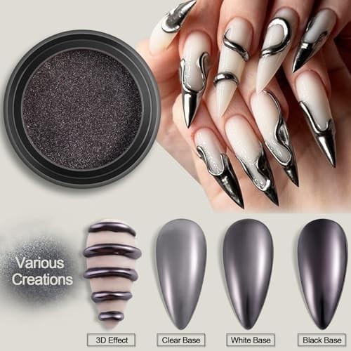 24 Colors Metallic Nail Powder Set – Chrome, Iridescent & Chameleon Pigments for