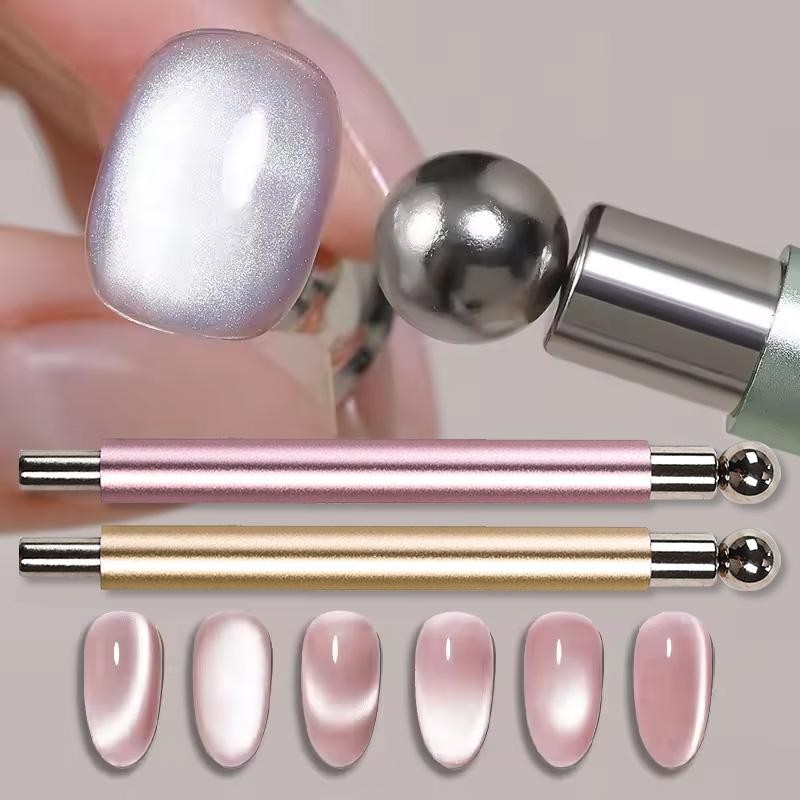 2-in-1 Cat Eye Magnet Wand, Double Head Stick with Steel Ball for DIY nail art