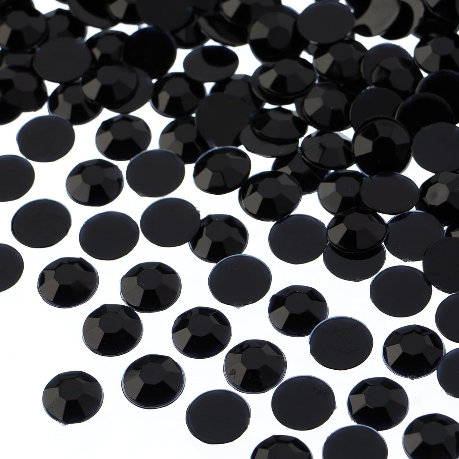 1000 Pack 8Mm Black Acrylic Rhinestones For Crafts Diy Jewelry Nail Art Decor