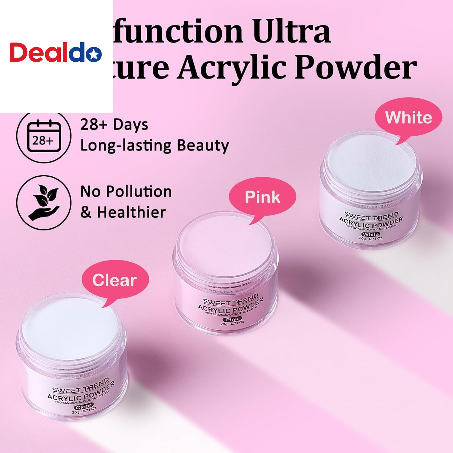 Acrylic Nail Kit with Drill: 20G Clear White Pink Acrylic Powder and Liquid Begi